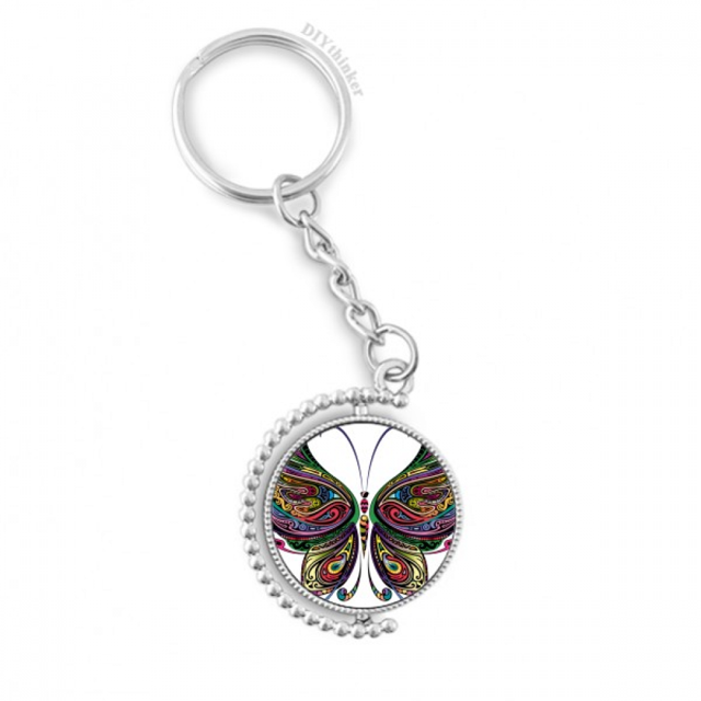 beautiful colorful decorative wings rotatable keyholder disc accessories chain clip