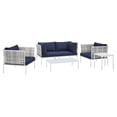 thumbnail image 2 of Modway Harmony 5-Piece  Sunbrella® Basket Weave Outdoor Patio Aluminum Seating Set in Taupe Navy, 2 of 10