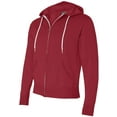 thumbnail image 3 of Independent Trading Co. Unisex Lightweight Full-Zip Hooded Sweatshirt, XL, Red, 3 of 3