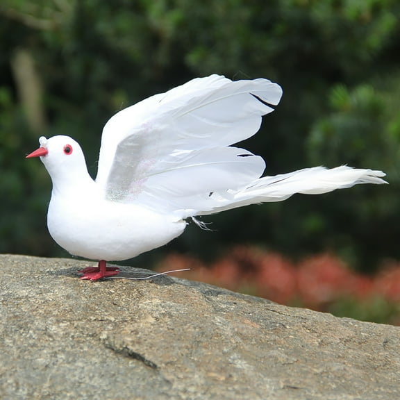 Yesbay Simulation Pigeon Vivid 3D Eyes Sequins Design Realistic Looking Adorable Appearance Decorative Foam Artificial Bird Pigeon Wedding Party Desktop Statue for Home
