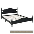 thumbnail image 2 of Queen Size Wood Platform Bed Frame,Retro Style Platform Bed with Wooden Slat Support,Black, 2 of 14