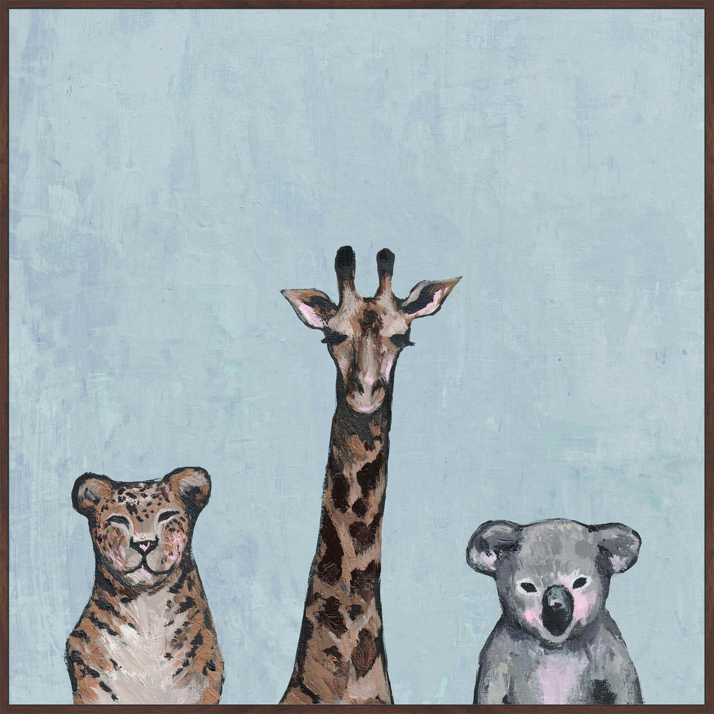 Furry Trio II Floater Framed Painting Print on Canvas
