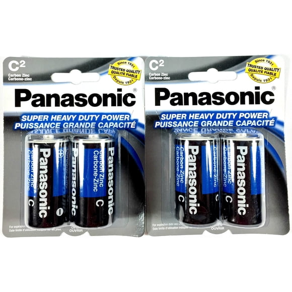 Batería Panasonic tamaño C superresistente de zinc y carbono, 4 unidades