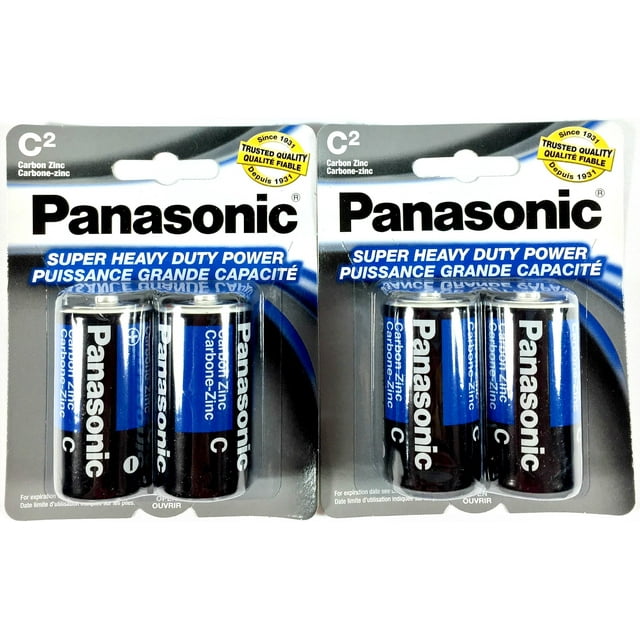 Batería Panasonic tamaño C superresistente de zinc y carbono, 4 unidades