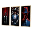 thumbnail image 3 of Designart "Vintage Portrait Man with Yellow Hat" Man Framed Wall Art Set Of 3 - Red Glam Frame Gallery Set For Office Decor, 3 of 6