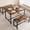 Brown, variant on EastVita Brown 3-Piece Dining Table Set for 4 with 2 Benches and Corner Protectors and H-Shaped Frame Compact for Apartments and Small Spaces