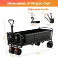 thumbnail image 6 of Vecukty 51.2" Large Collapsible Folding Wagon Cart, 560 lbs Load Capacity, Heavy-Duty Steel Frame & Oversized Wheels for Grocery Shopping, Camping, Sports, Moving – Black, 6 of 10