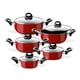 thumbnail image 1 of Cacerolas Antiadherentes con Tapa de Acero de Carbono Kingshouse, Ollas para Cocinar Hervir Guisar rojo 10, 1 of 6