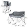 thumbnail image 3 of Outsunny Double Camping Chair, Oversized Folding Camp Chair w/ Side Pocket, 3 of 10
