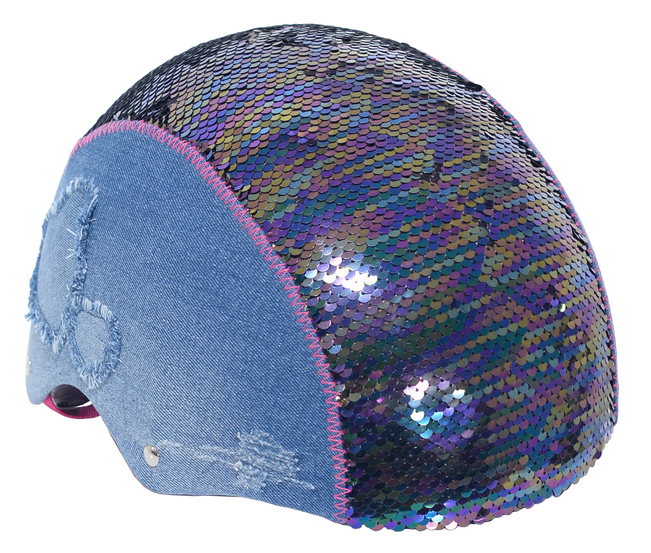 LittleMissMatched Magic Sequin & Denim Multi-Sport Girl’s Child Helmet