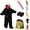 Black, variant on Funny Monster Hooded Fleece Robe for Adults, Goofy Plush Onesies Pajamas with Hair Comb
