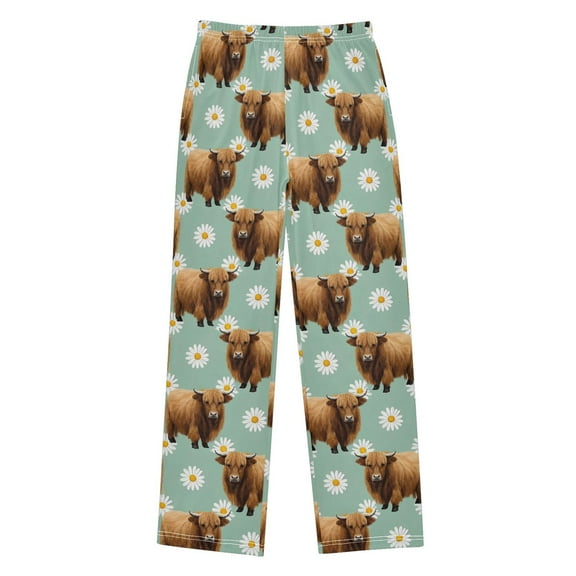 joogoo Cute Highland Cattle Pajama Pants Pj Bottoms Sleepwear Lounge L