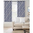 thumbnail image 2 of Blue Floral Blackout Curtains 54 Inches Long, Spring Flowers Pattern Plants Simple Vintage Thermal Insulated Black Out Curtains, Darken Window Curtain Drapes for Bedroom Living Room 52"x54" 2 Panels, 2 of 9