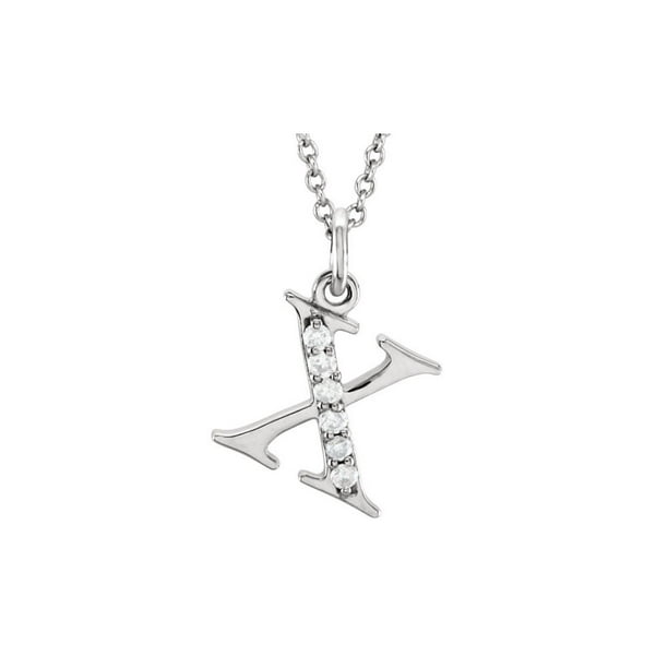 Conflict Free Diamond X Pendentif Initial en Or Blanc 14 Carats Merveilleux Design Cool Gamme de Prix