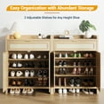thumbnail image 3 of PIONEERWORKS Rattan Sideboard Storage Cabinet with Doors and Drawer, Buffet Cabinet with Adjustable Shelf and Solid Wood Feet, Shoe Cabinet for Hallway, Entry, Living Room, Brown, 3 of 9