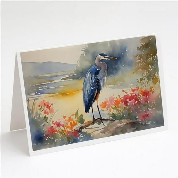 Blue Heron Greeting Cards Pack of 8 7 in x 5 in