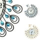 thumbnail image 3 of Reloj de pared de cristal de pavo real grande, aguja de diamantes de imitación de metal, reloj colgante digital, decoración de sala de estar Inevent JJ15768-01, 3 of 6