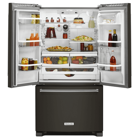 KitchenAid - 20 Cu. Ft. French Door Counter-Depth Refrigerator - Black Stainless Steel