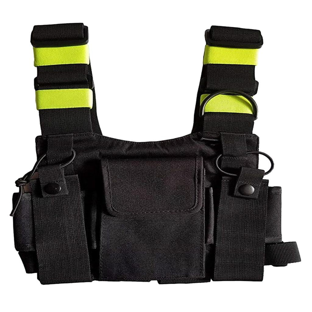 Universal Hands Free Walkie Talkie Radio Holder Vest Chest Harness Bag 