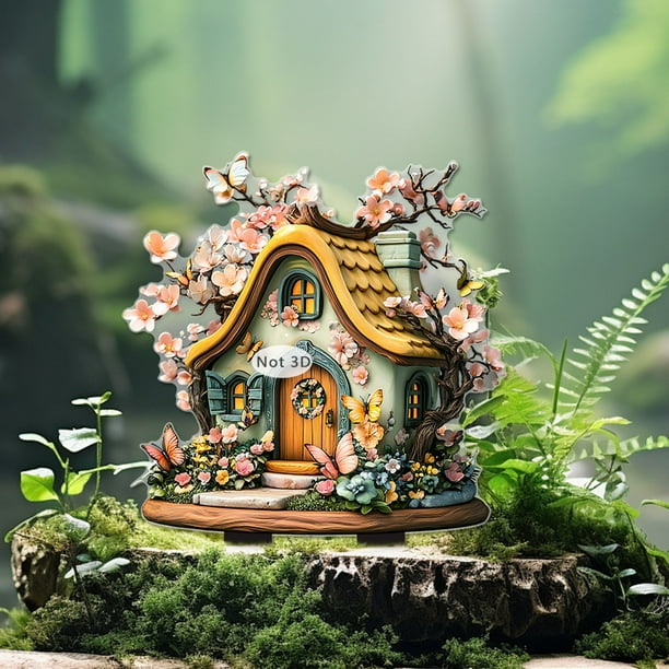 Estacas de Acrílico Planas 2D para Suelo de Jardín, Decoración de Patio y Macetas con Flores de Primavera y Verano.