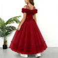 thumbnail image 6 of ITSAME Girls Formal Dress Sequin Embroidery Tiered Ruffle Puffy Tulle Wedding Birthday Pageant Gown Red Size 8-9, 6 of 6