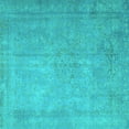 thumbnail image 1 of Ahgly Company Machine Washable Indoor Square Persian Turquoise Blue Traditional Area Rugs, 6' Square, 1 of 4