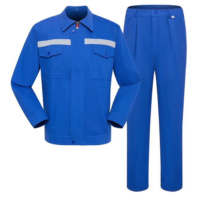 Penkiiy Unisex Work Suit With Long Sleeves Coat Jacket And Reflective Pants Color Blocking Set XL Blue