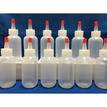 12 pack of 2oz (60mL) Plastic Boston Round Squeeze Bottles with Yorker Caps LDPE