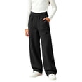 thumbnail image 6 of NAISIBABY Girls Sweatpants, with Pockets Wide Leg Dstring Kids Baggy Lightweight Casual Pants Black Size 14, 6 of 6