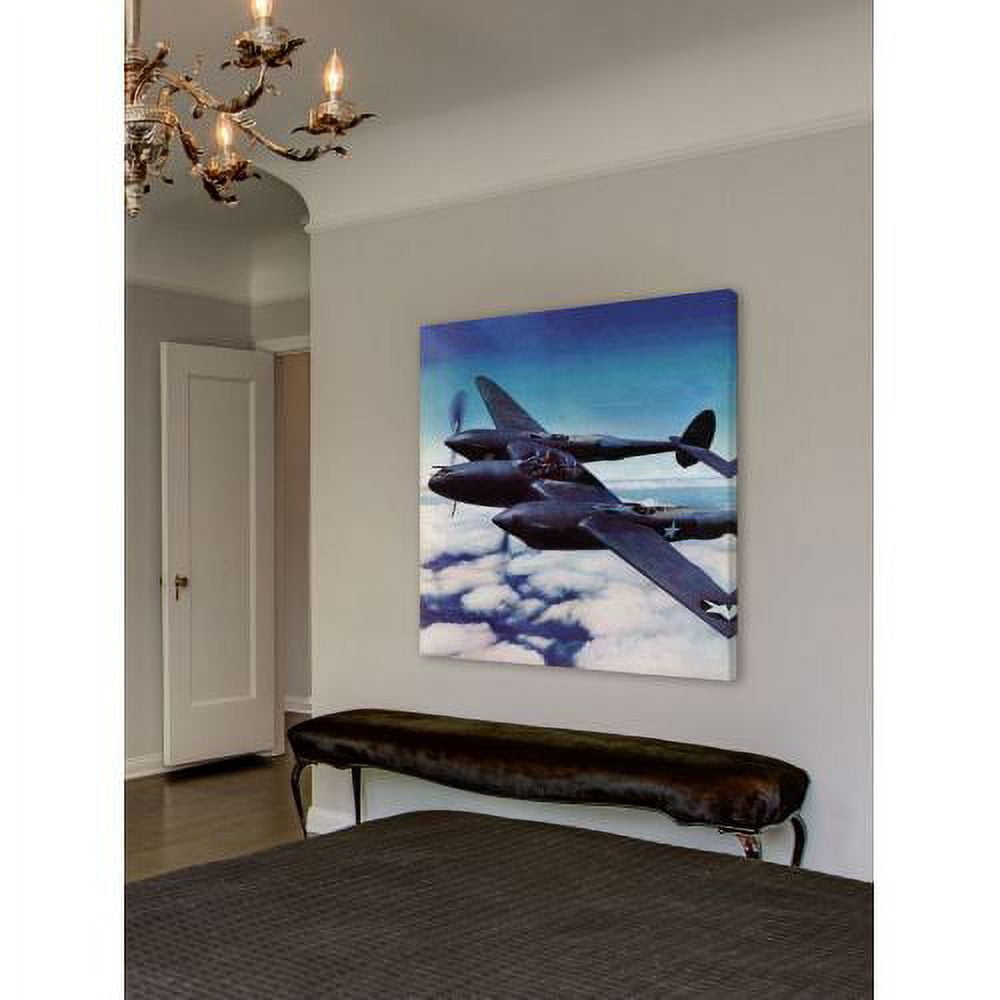"Black Plane" Painting Print on Wrapped Canvas