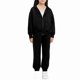 thumbnail image 5 of Chaqueta de invierno de color liso para niños, sudadera larga con capucha y cremallera y pantalones deportivos con lazo en las piernas, conjunto deportivo informal con forro polar para mayor calidez,, 5 of 5
