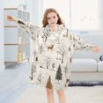thumbnail image 5 of FORMRS Wearable Blanket Hoodie with Sleeves for Kids Cozy Flannel Sweatshirt, Beige Christmas Forest, 5 of 7