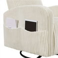 thumbnail image 4 of Brezey Corduroy Swivel Nursery Glider Recliner Chair - 360 - Degree Nursing Gliding Rocker with Plush Padding, Ideal for Nurseries, Bedrooms, and Cozy Corners, Dimensions 35"L x 27"W x 39.5"H,Beige, 4 of 12