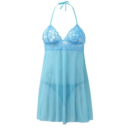 

ZMHEGW Womens Lace Sleepwear Dress Silks Lingerie Nightdress Underwear Plus Size