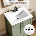 thumbnail image 4 of 24" Bathroom Vanity with Sink, Vintage Bathroom Cabinet Vanity with Doors & Drawers, Farmhouse Wooden Freestanding Bathroom Cabinet with Top, 4 of 8