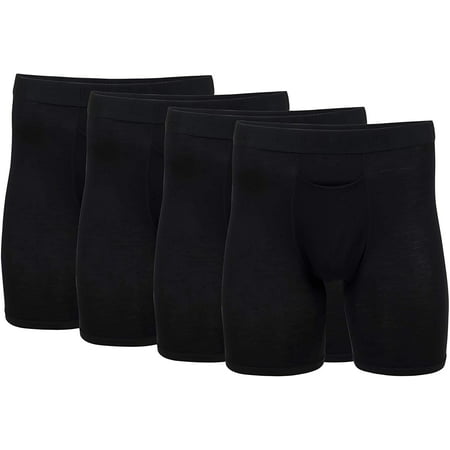 Gildan Men's Modal Regular Leg Boxer Briefs, 4 Pack, Black Soot, Large ...