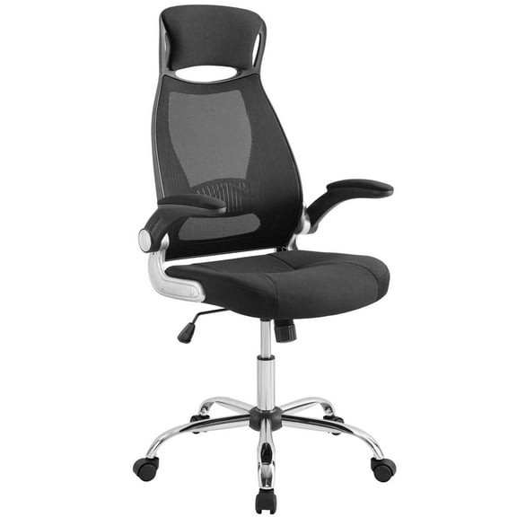Modway Expedite Ergonomic Adjustable Swivel Mesh Fabric Office Chair in Black