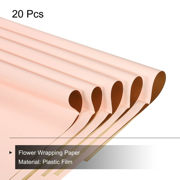 Uxcell Double Sided Color Flower Wrapping Paper Light Pink+Gold 22.8 inchx22.8 inch Waterproof 10 Pack