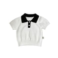 thumbnail image 6 of Back to School Boys Shirt Henley Short Sleeve Button Closure Color Block Polo Shirts Basic Classic Pullover T Shirts, 150, 6 of 7