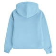 thumbnail image 4 of AWZXDE Girls Zip Up Hooded Sweatshirt Winter Fall Fashion Outerwear Cozy Casual Jacket for Teens and Kids Sky Blue，9-10 Years, 4 of 4