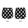 thumbnail image 3 of Balery Black and White Polka Dot Pantalones cortos deportivos para mujer con forro y dos bolsillos, elásticos, para entrenamiento, gimnasio, yoga-X-Large, 3 of 7