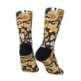 thumbnail image 5 of Uemuo Mushrooms Honeycomb Pattern Women's Crew Socks, Soft Durable Breathable Moisture-Wicking with Odor Control Cotton socks, 5 of 9