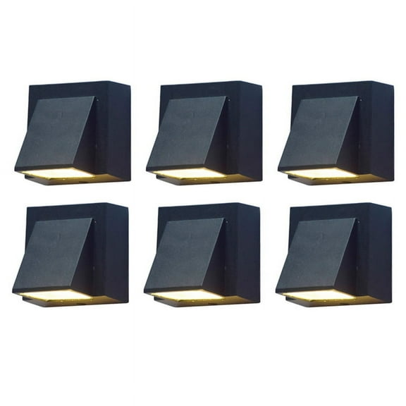6X 3W Modern Minimalist Outdoor Waterproof Wall Lamp LED Outdoor Garden Light Warm White