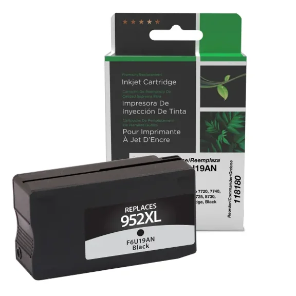 Remanufactured Clover Imaging High Yield Black Ink Cartridge compatible with HP 952XL (F6U19AN)