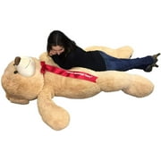 Personalized Big Plush Giant 6 Ft Teddy Bear Soft, Your Message Imprinted on Neck Ribbon Bow