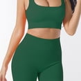 thumbnail image 2 of Conjunto de 2 uds. De sujetador de yoga, pantalón corto de nailon para mujer, pantalón corto (L, correas para los hombros, verde oscuro) Likrtyny Para Estrenar, 2 of 6