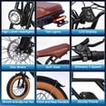 thumbnail image 6 of S8 Electric Bike for Adult, 750W 20" Fat Tire 48V 17.5AH Removable Battery, 28MPH Shimano 7 Speed Disc Brake Off-Road Mountain Ebike UL2849, Brown, 6 of 8