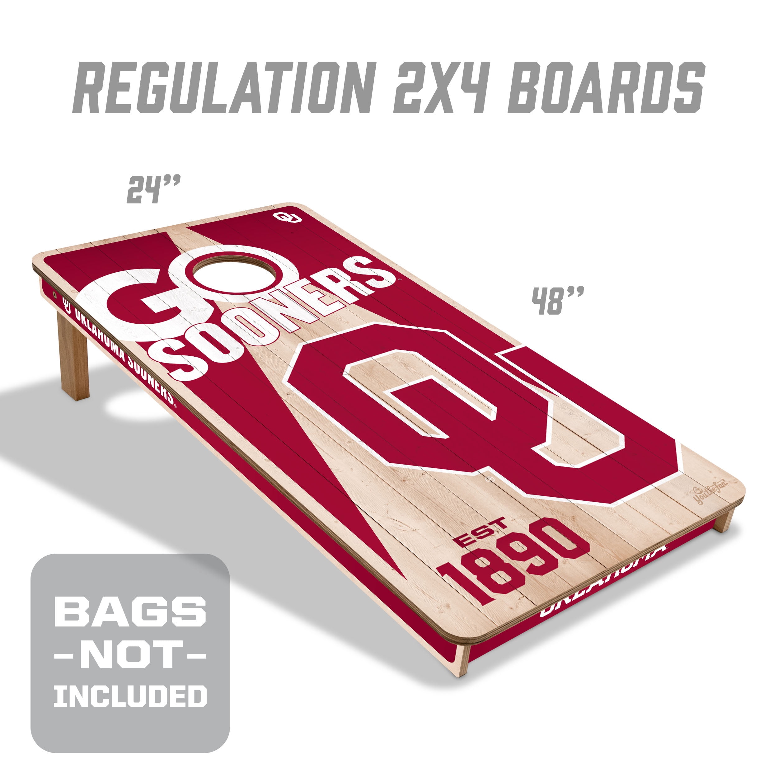 YouTheFan NCAA Oklahoma Sooners 2' x 4' Cornhole Game No Bags
