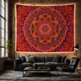 thumbnail image 6 of Terracotta Star Medallion Pattern Tapestry Wall Hanging, 6 of 7