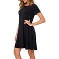 thumbnail image 3 of PPYOUNG Women's Casual Plain Simple T-Shirt Loose Dress, 3 of 6
